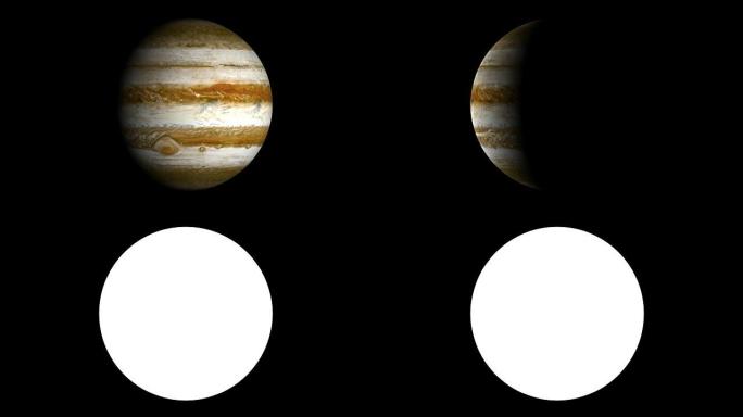 行星木星相位可循环元素与亮度哑光隔离