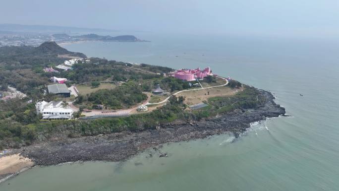 航拍福建漳州火山岛旅游休闲度假区