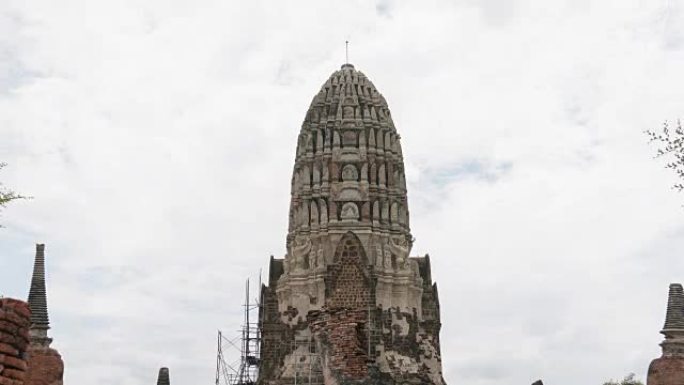 大城古寺的废墟泰国特色建筑延时