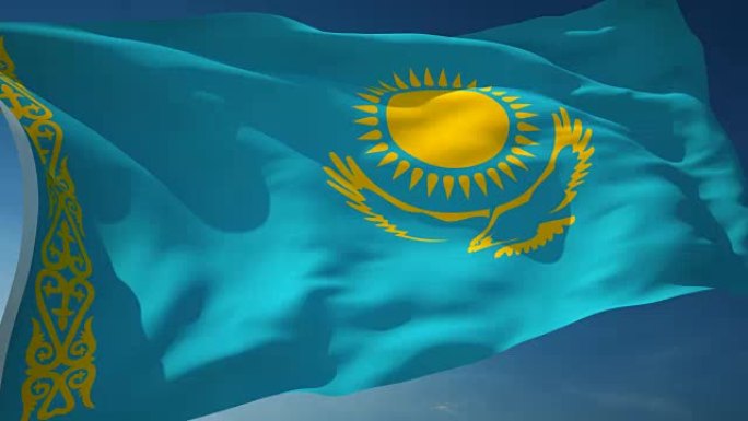 4K哈萨克斯坦国旗-可循环