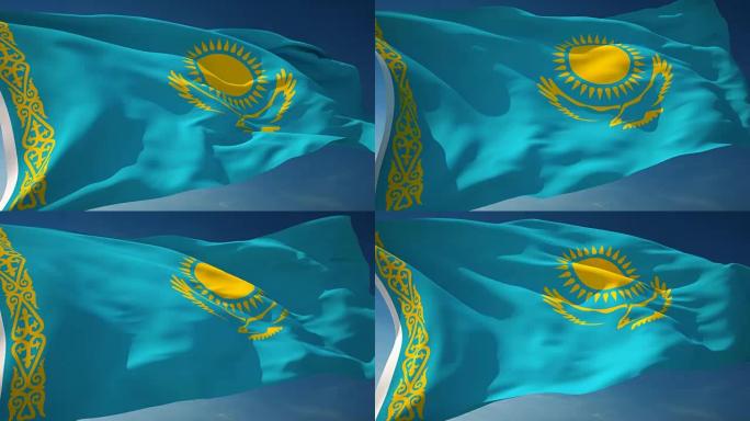 4K哈萨克斯坦国旗-可循环