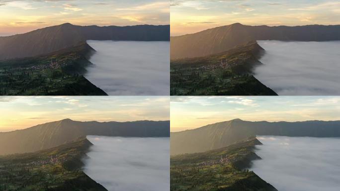 印度尼西亚东爪哇省日出时布罗莫火山的延时