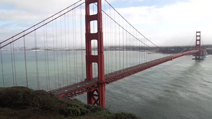 在金门大桥上平移旧金山大桥