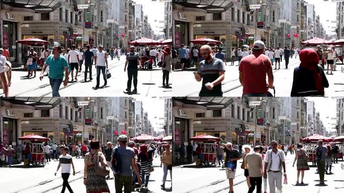 Taksim people are walking