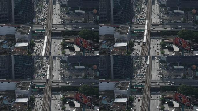 泰国曼谷沙顿路早高峰时段的交通状况