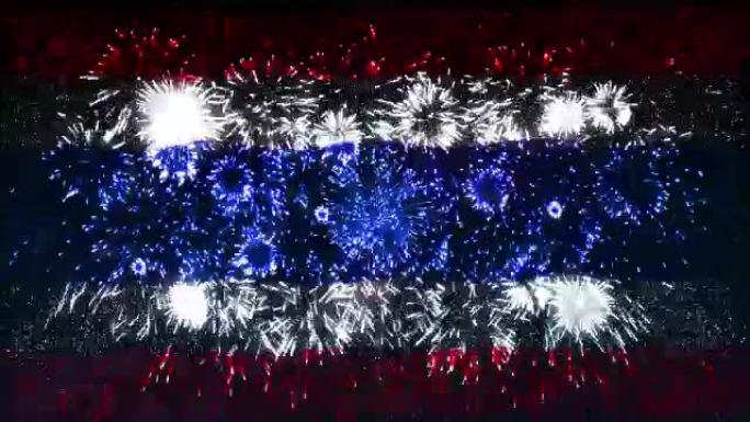 泰国烟花表演国旗