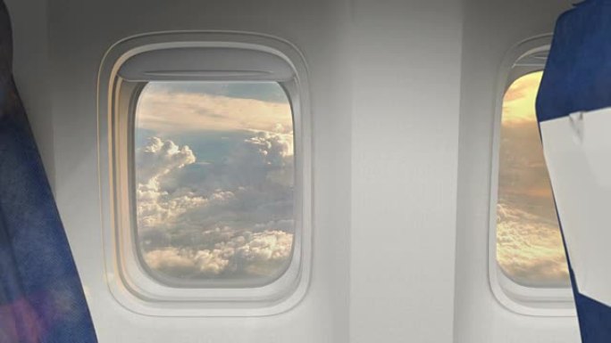 飞机窗出差旅行机舱舷窗窗外望去
