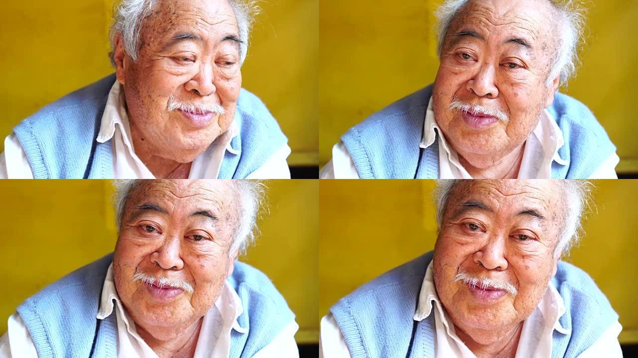 亚洲高级男子肖像亚洲老人