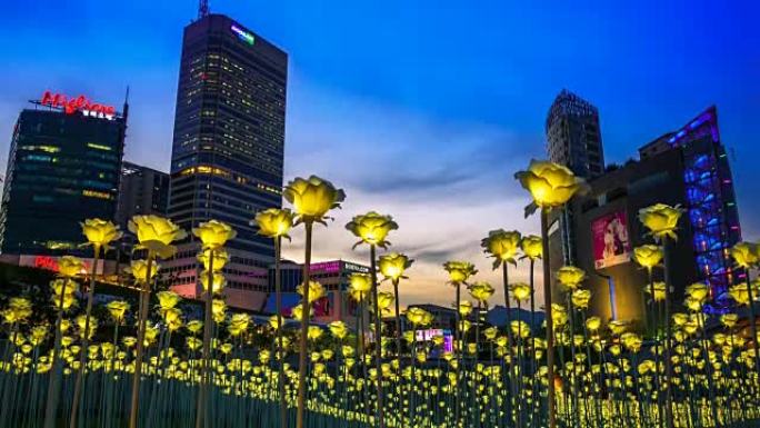 东大门设计广场 (DDP) 的LED玫瑰花园。