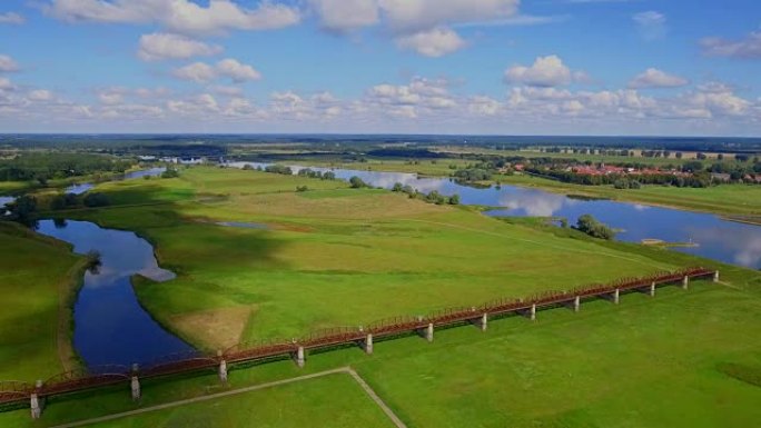 德国下萨克森州易边河的鸟瞰图