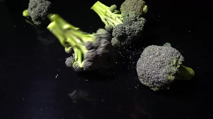 下降的西兰花新鲜蔬菜西蓝花宣传广告拍摄