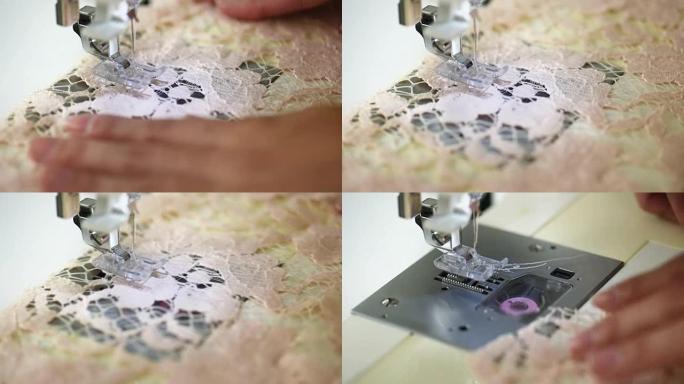 自动缝纫机特写实拍视频