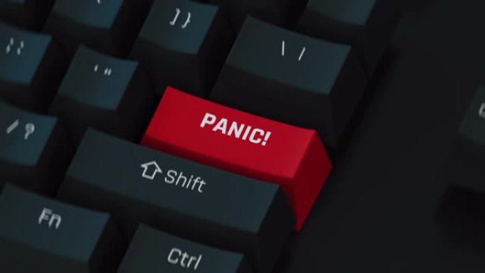 紧急键盘按钮。焦虑，夸张的情况，不必要的恐慌