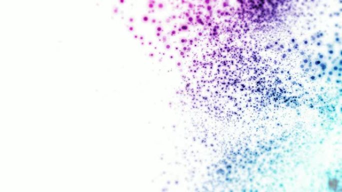 流动分子-环蓝紫色粒子飘动混合流动白色舞
