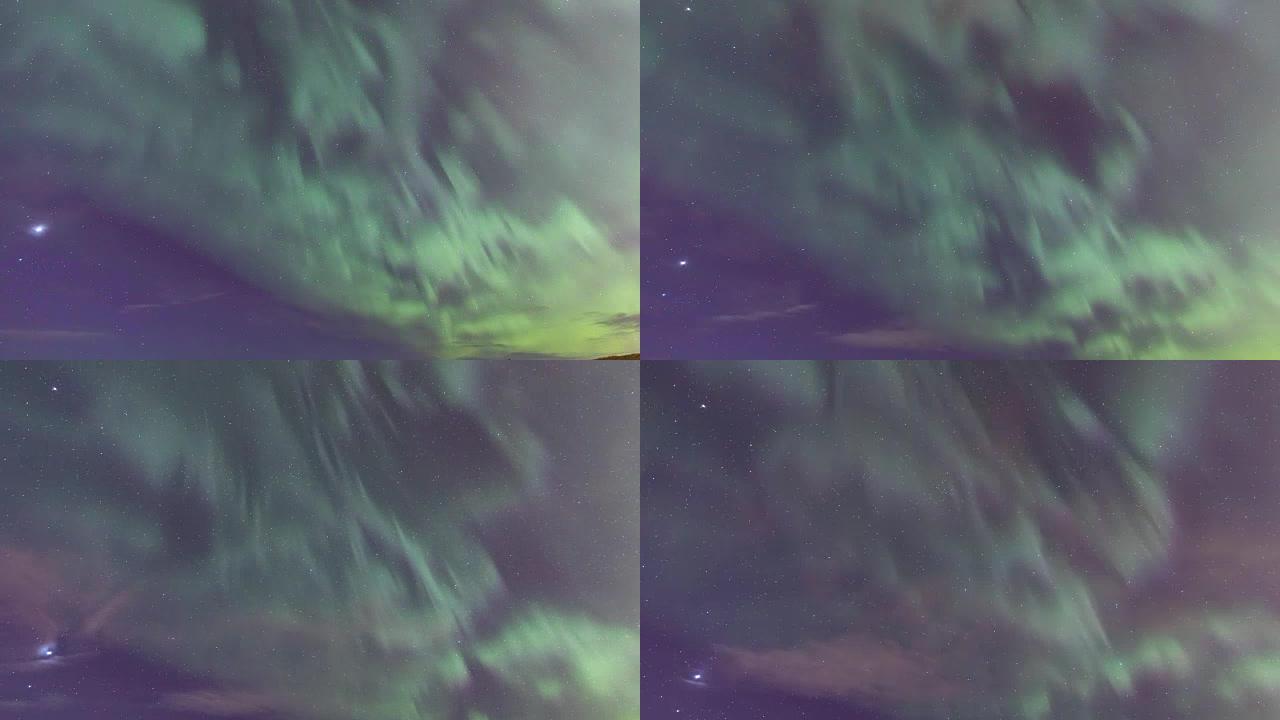 4k延时: 冰岛凯夫拉维克的北极光北极光422 (HQ) 3840x2160格式