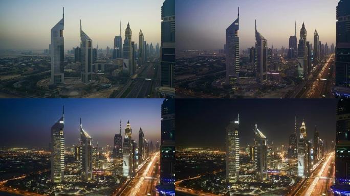 迪拜延时天际线迪拜延时天际线金融中心