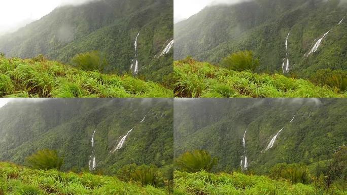 平移: 雨水中两个瀑布的最高处