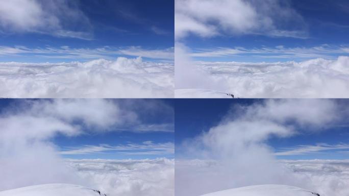 云海的卡兹别克峰飞行视野