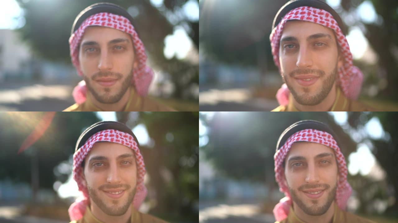 街头阿拉伯中东男子的肖像