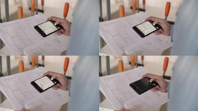 木匠在他的车间工作