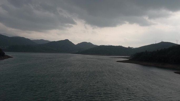 悟2水库风景实拍素材