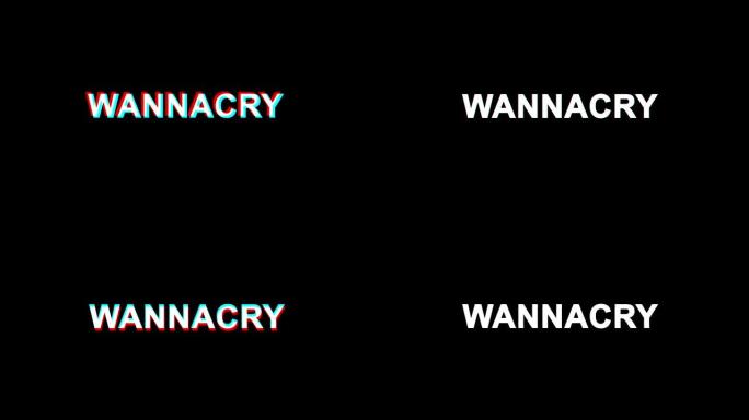 WannaCry故障效果文本数字电视失真4k循环动画