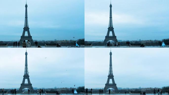 特罗卡德罗和埃菲尔铁塔。法国巴黎.
