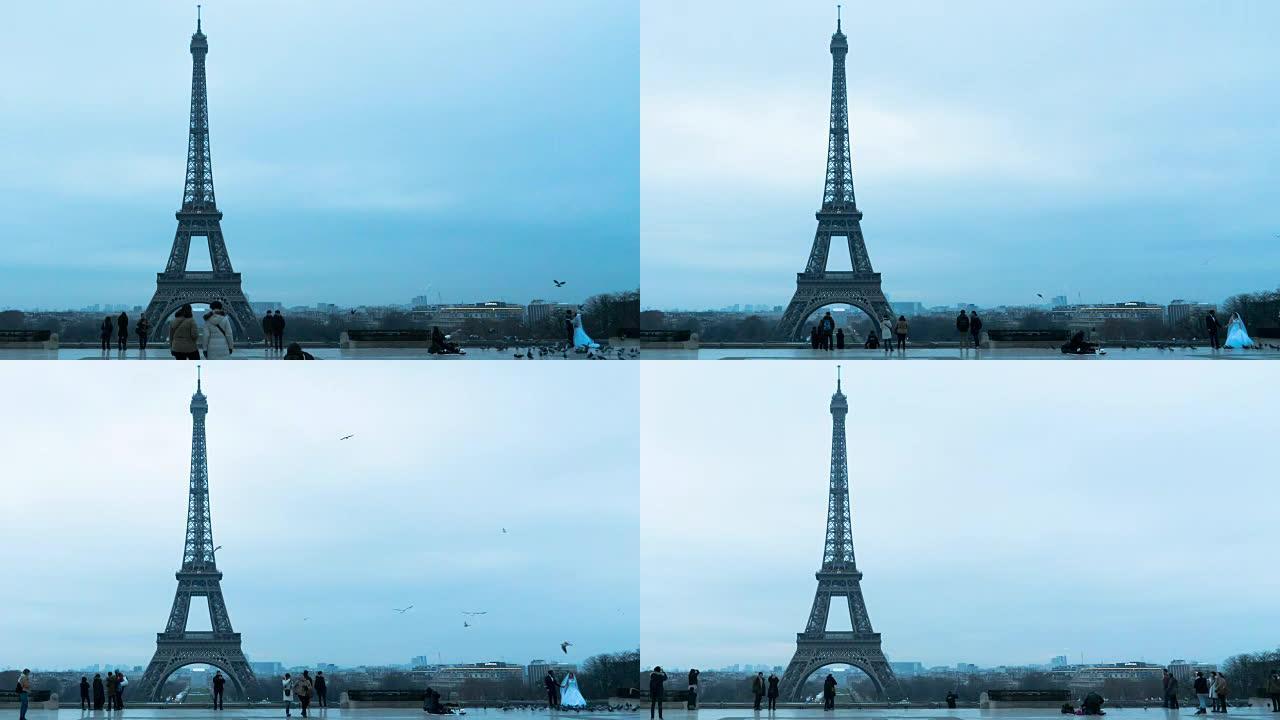 特罗卡德罗和埃菲尔铁塔。法国巴黎.