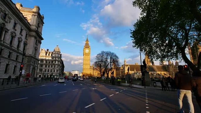 英国伦敦的4k大本钟、伦敦眼和威斯敏斯特大教堂