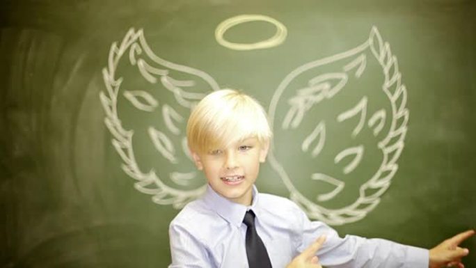男孩商人基督教天使之翼和光环或资本家风险资本家金融家