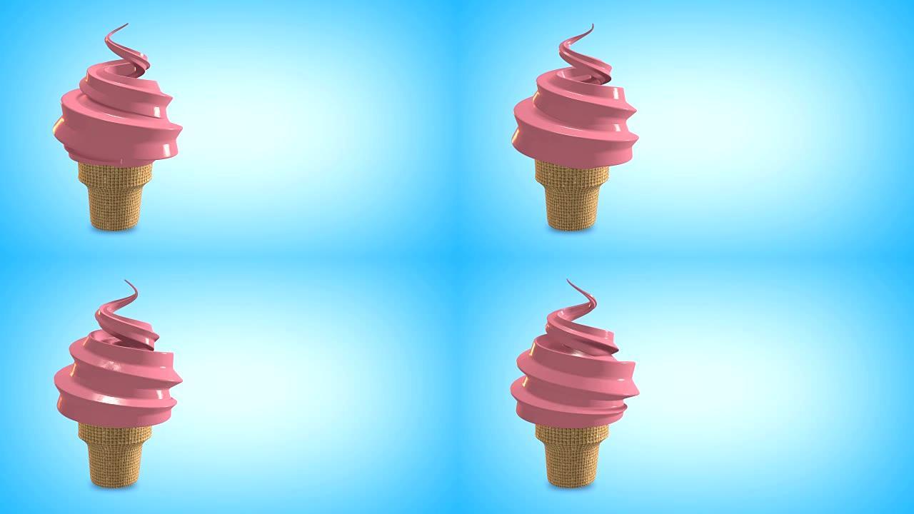 草莓软冰淇淋蛋卷草莓软冰淇淋蛋卷