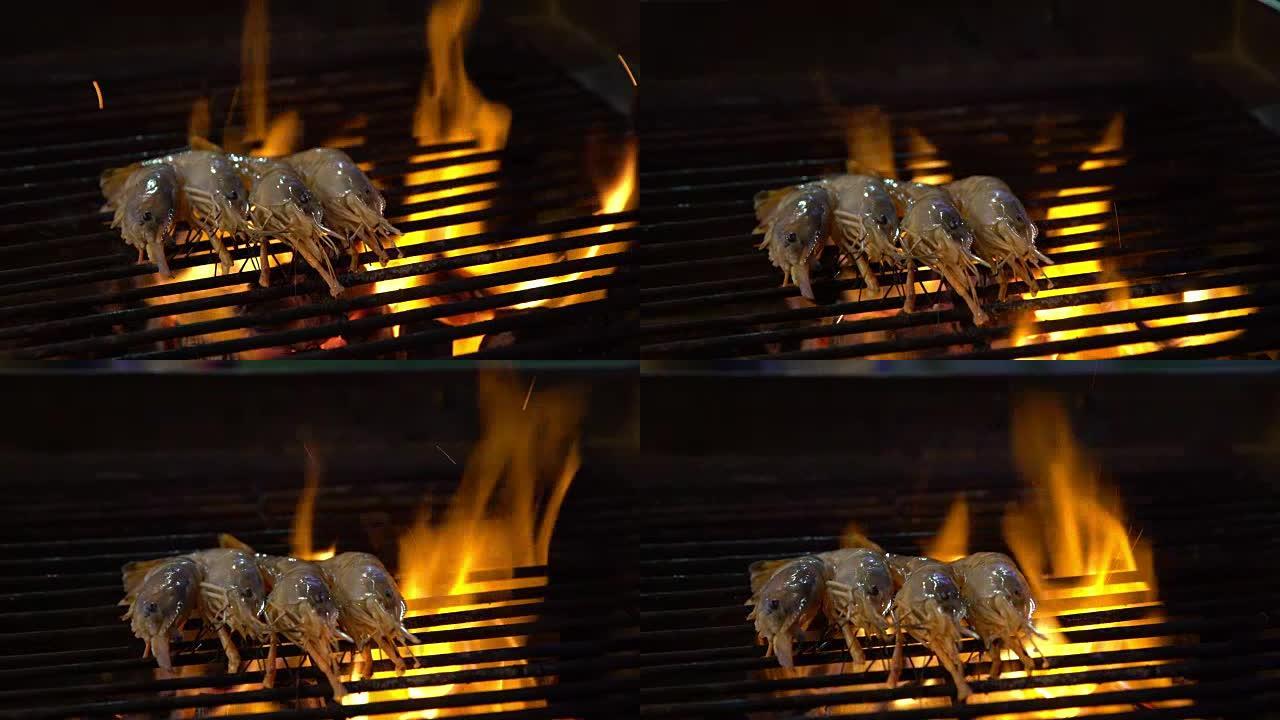 虾烧烤快速烹饪的多莉照片