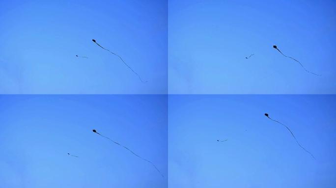 天空上的风筝蔚蓝天空仰拍