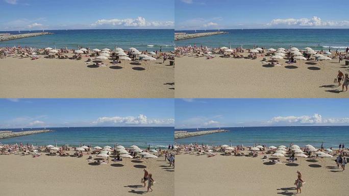 巴塞罗那加泰罗尼亚海滩