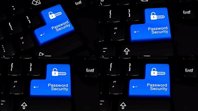 电脑键盘按钮上的密码安全旋转运动。