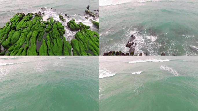 空中拍摄绿礁，台湾