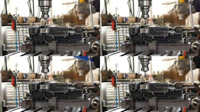 在工厂从事钻头工作的体力劳动者