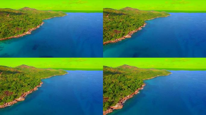 空中: 塞舌尔普拉兰岛的海岸线