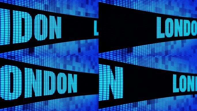 伦敦侧文本滚动发光二极管墙板显示标牌