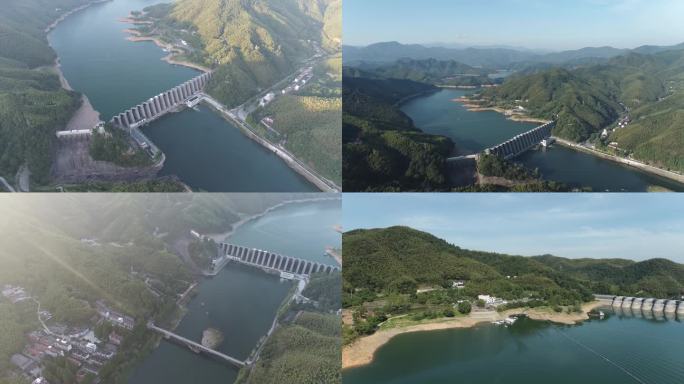 航拍 水库 风光  大坝  山水  大气