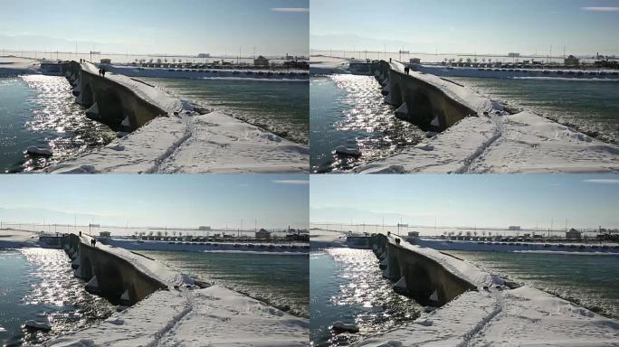 老桥河和雪水坝河水融化