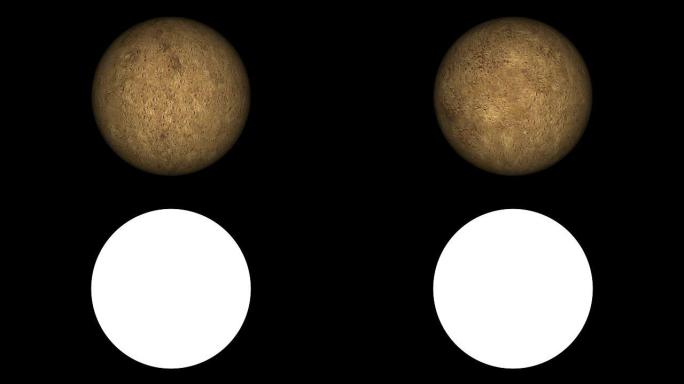 水星行星自旋可循环元素与亮度哑光隔离