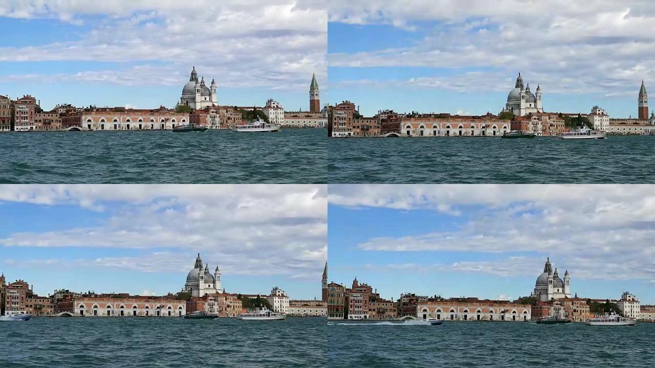 威尼斯意大利大运河通航。威尼斯背景