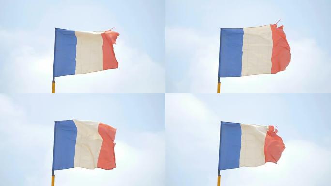 4K格式的法国国旗视频