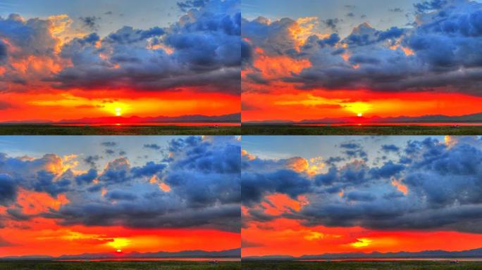 云时间推移4K(HDR) 的日落
