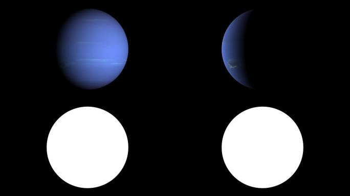 海王星-行星圆形可循环元素与亮度哑光隔离