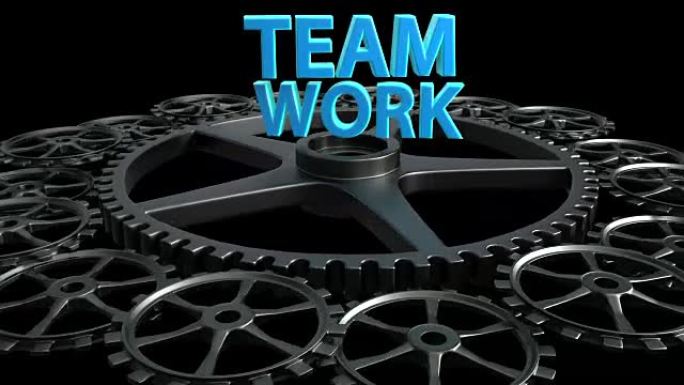 Teamworks循环动画，带3D轮子和蓝色字体