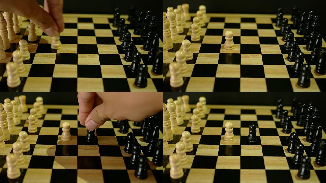 用黄色调下棋下棋对弈