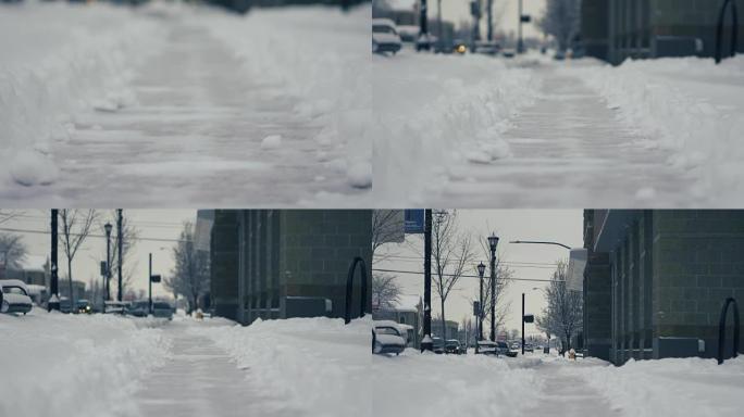 白雪皑皑的人行道小径