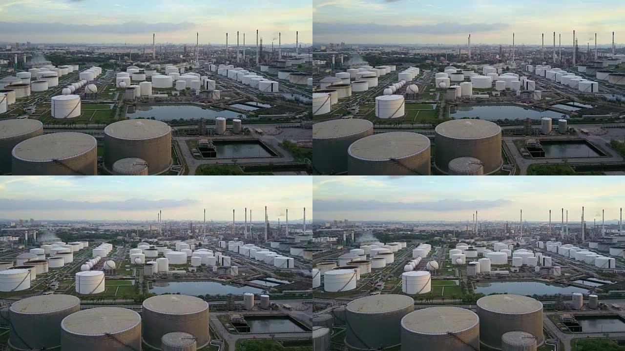 泰国炼油厂的空中拍摄